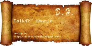 Dalkó Henrik névjegykártya