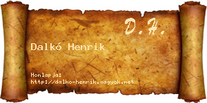 Dalkó Henrik névjegykártya